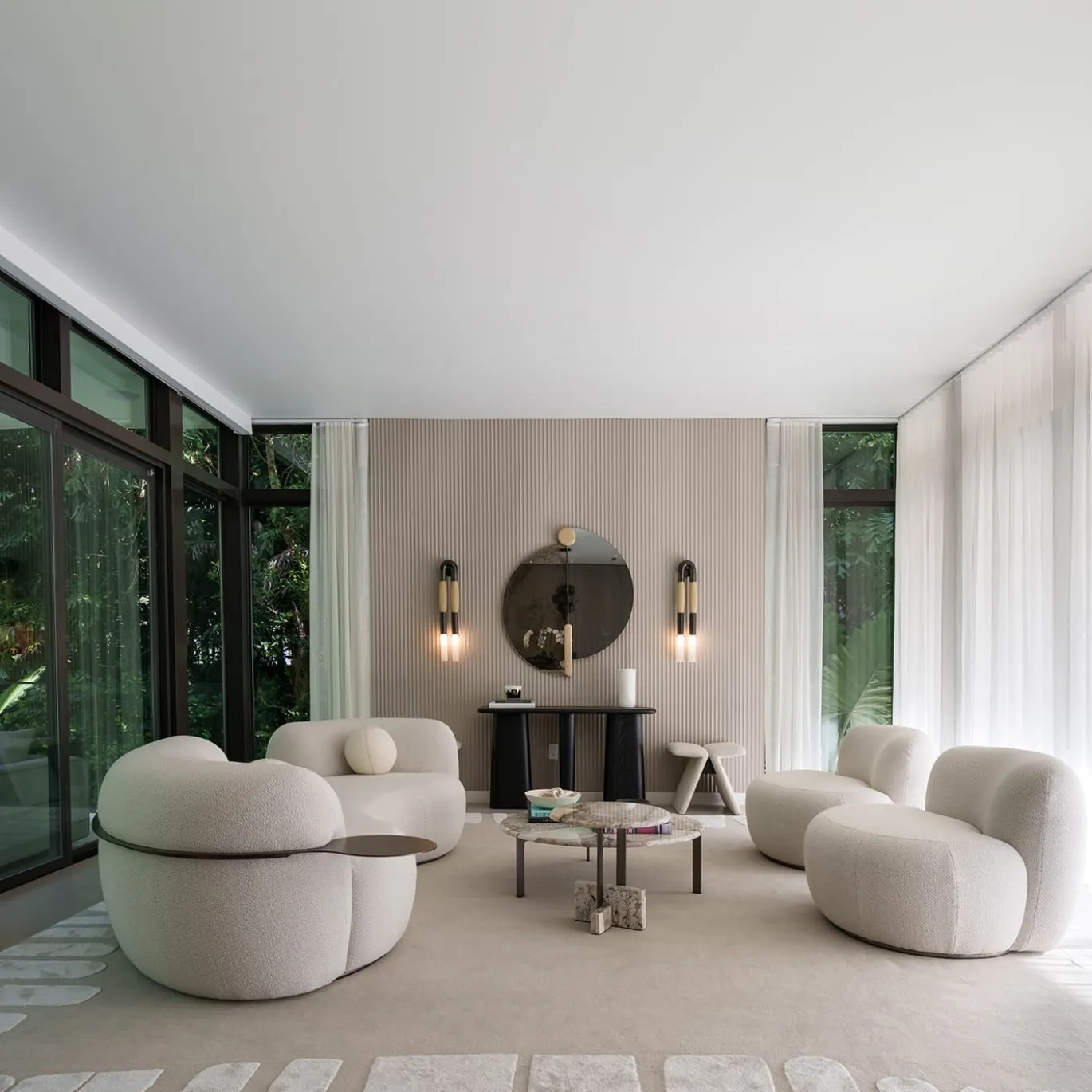 B15Z pearl bouclè armchair
