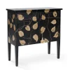Cabinet Barberini piccolo in legno nero dipinto a mano con motivo a foglie e con cassetti