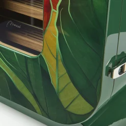 Cabinet umidificatore Opera lucido con fantasia di foglia di tabacco