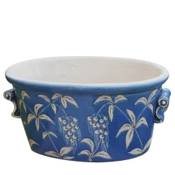 Cachepot ovale blu Devonshire