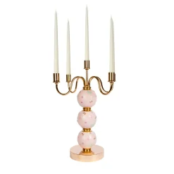 CANDELABRO A FARFALLA 5 BRACCI - ROSA