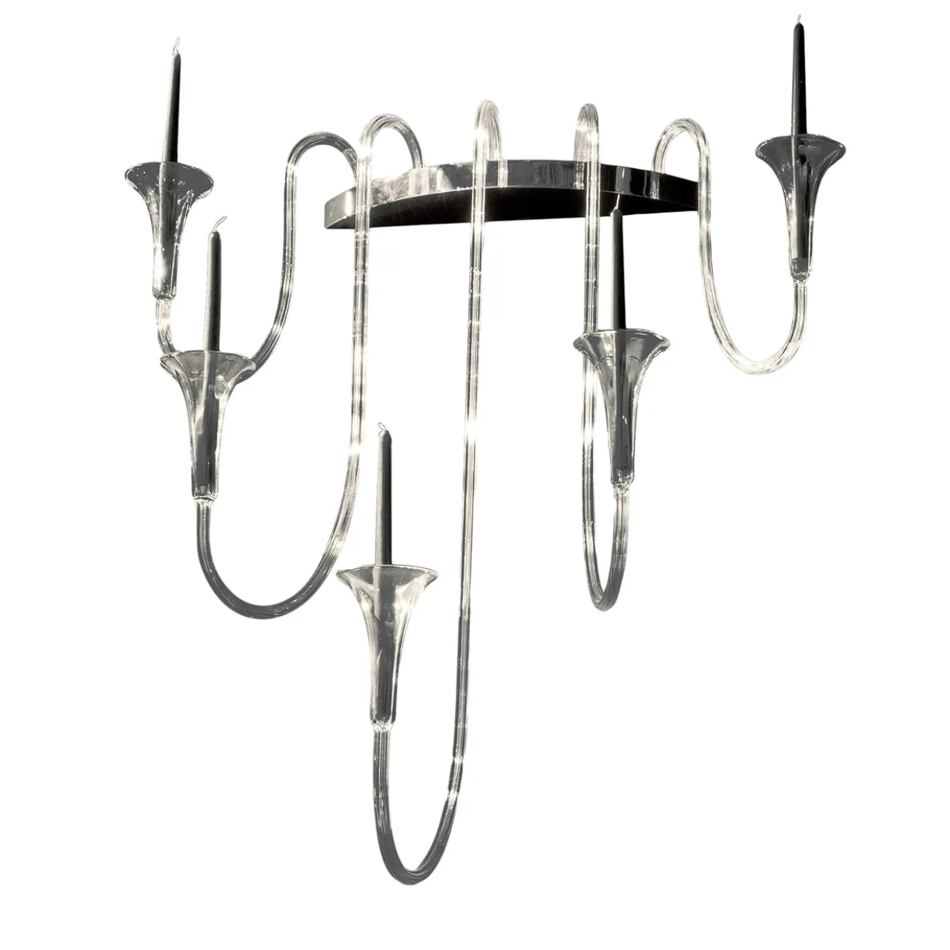 Candelabro da parete Octopus a 5 bracci argentati