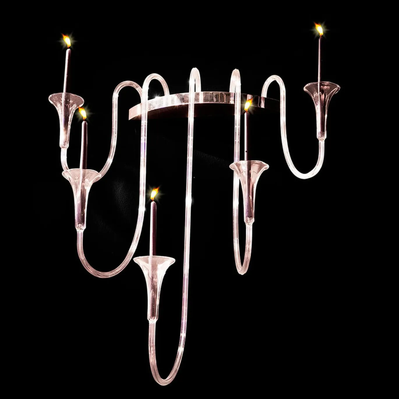 Candelabro da parete Octopus a 5 bracci argentati