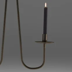 Candelabro da soffitto Penombra a doppio braccio in ottone scuro