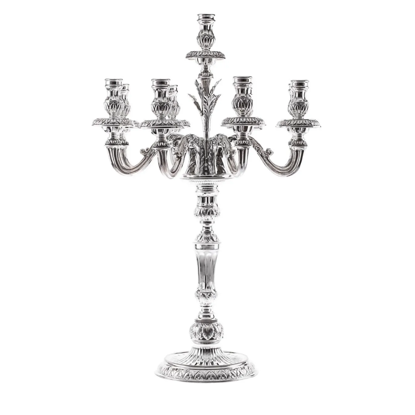 Candelabro Fiamme a nove bracci in argento sterling