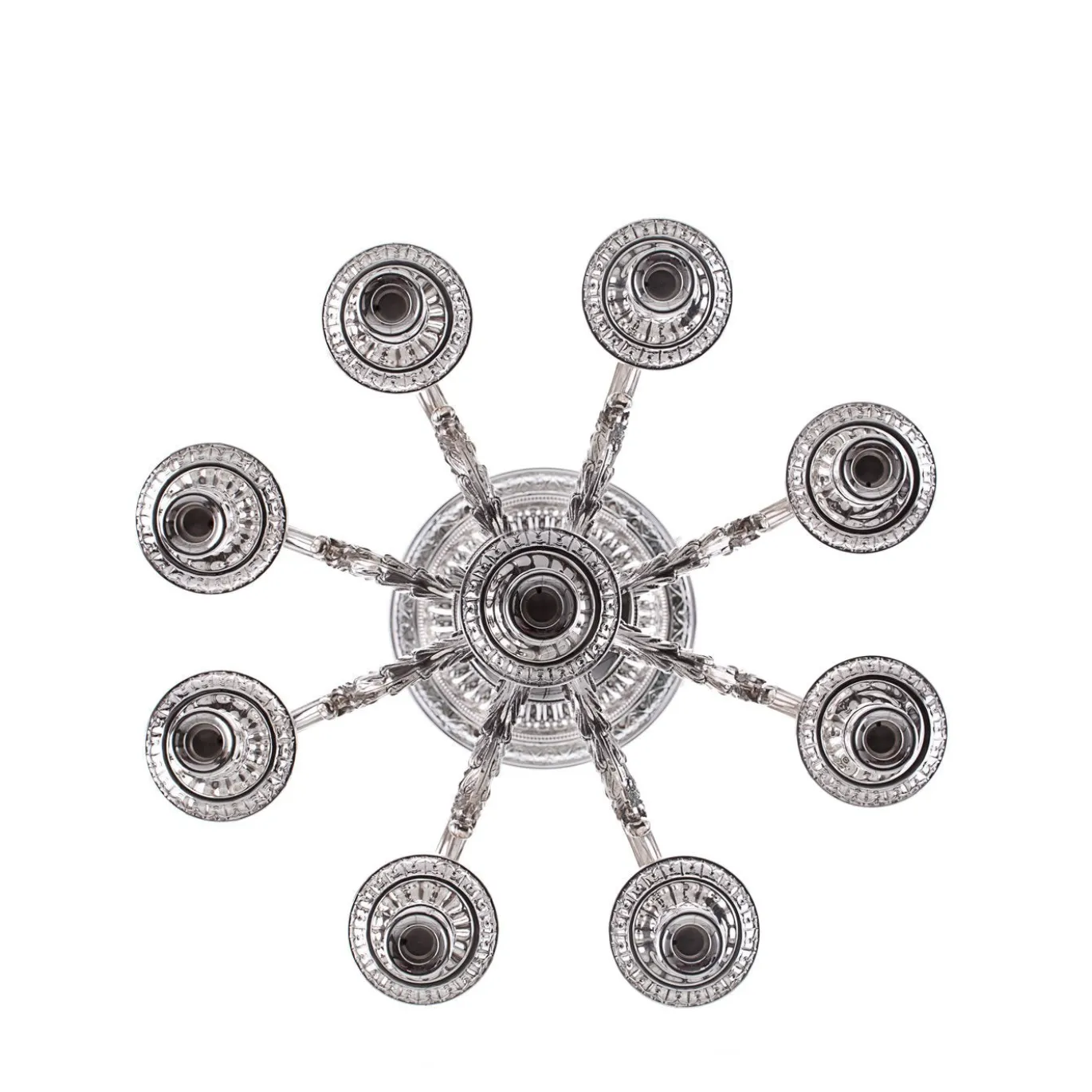 Candelabro Fiamme a nove bracci in argento sterling