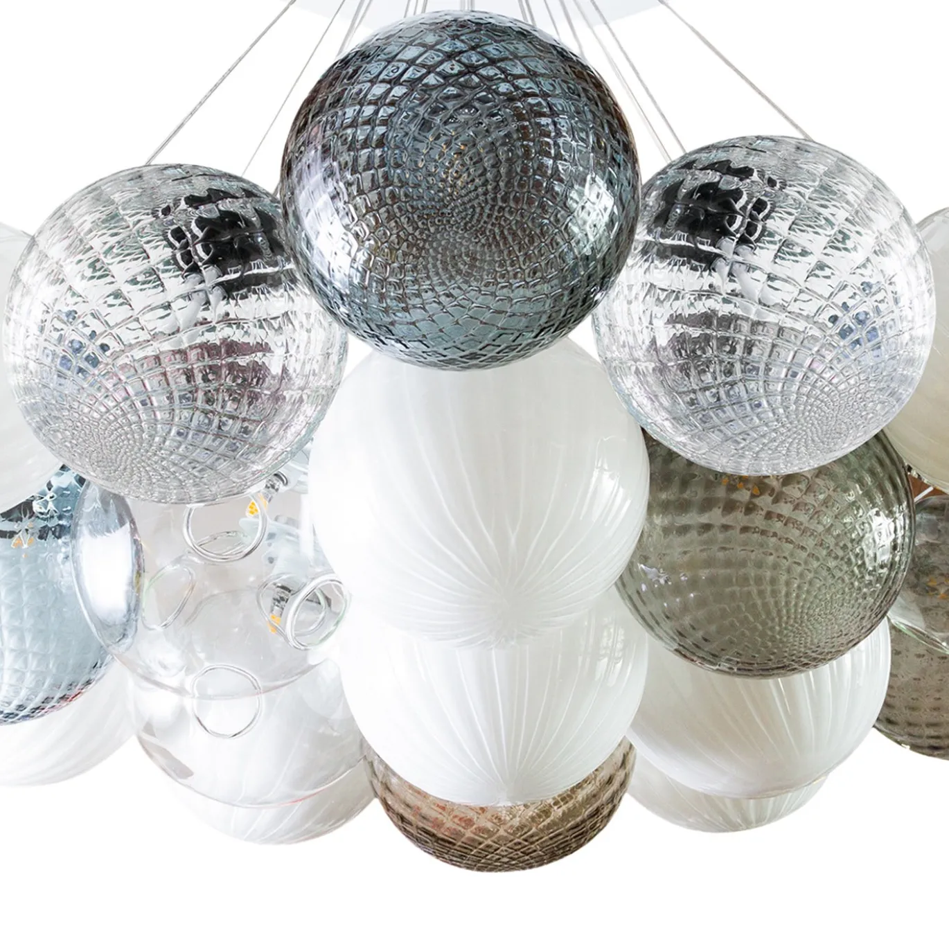 Candelabro in vetro Balloton multicolore con diciannove luci