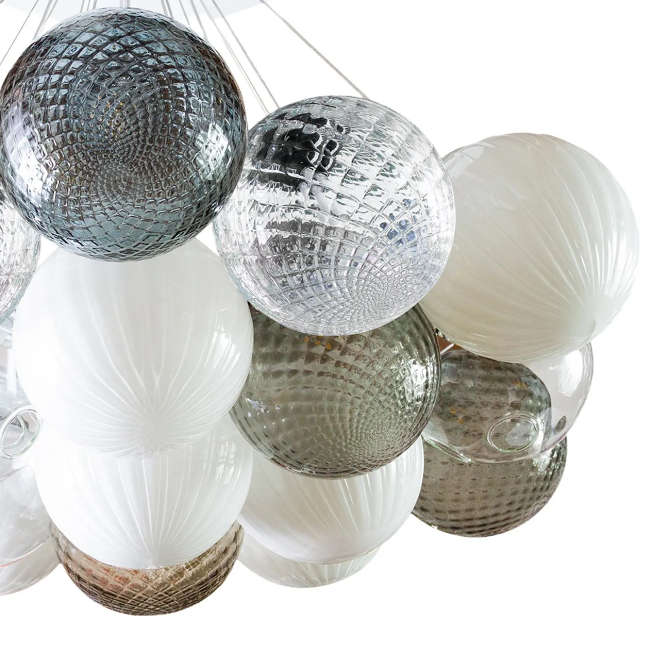 Candelabro in vetro Balloton multicolore con diciannove luci