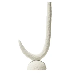 Candelabro Kappa in ceramica bianco opaco