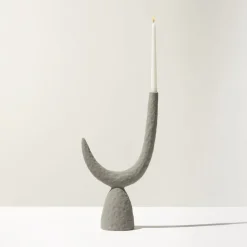 Candelabro mono ZETA in ceramica Antracite opaco