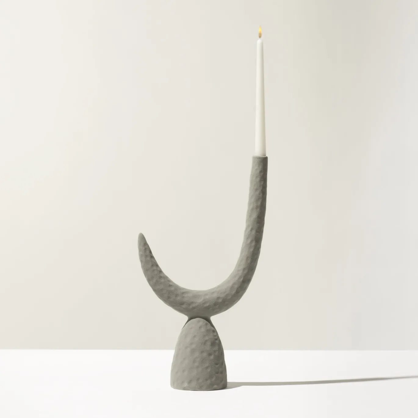 Candelabro mono ZETA in ceramica Antracite opaco