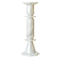 Candelabro Oreadi Nix in Marmo Bianco di Rotella