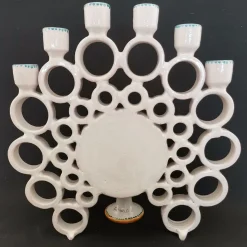 Candelabro Pavone Turchese e Azzurro
