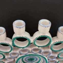Candelabro Pavone Turchese e Azzurro