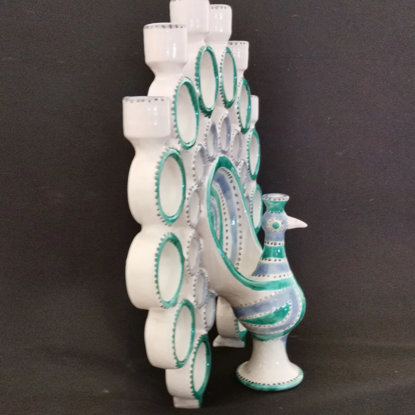 Candelabro Pavone Turchese e Azzurro