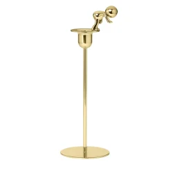 Candeliere alto Omini Diver in ottone lucido di Stefano Giovannoni