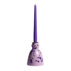 Candeliere in ceramica lilla con 4 candele profumate