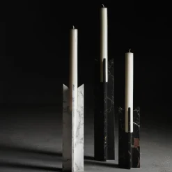 Candeliere in marmo nero e oro Trinity S