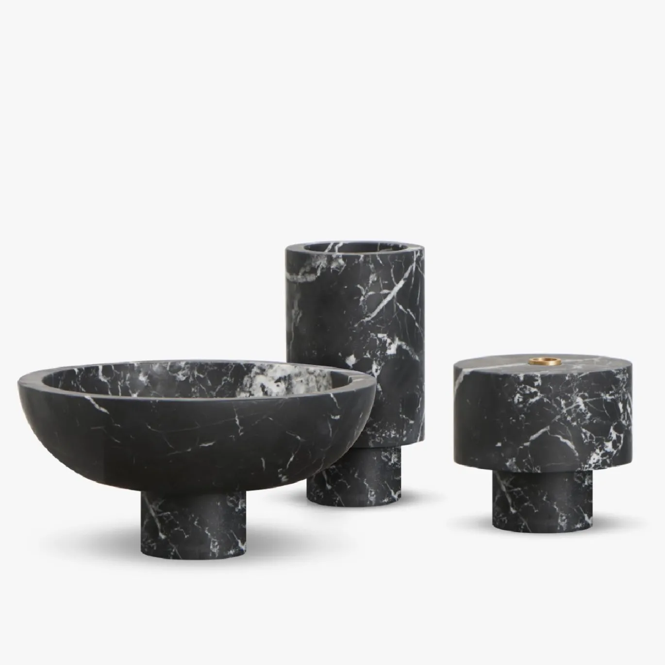 Candeliere Inside Out Black Marquina di Karen Chekerdjian