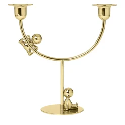 Candeliere Omini Lazy Climber in ottone lucido di Stefano Giovannoni