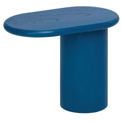 Cantilever S - Tavolino Laterale Ovale in Legno di Frassino Blu