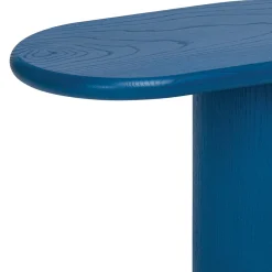 Cantilever S - Tavolino Laterale Ovale in Legno di Frassino Blu