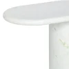 Cantilever S - Tavolino Laterale Ovale Marmo Bianco Pinta Verde