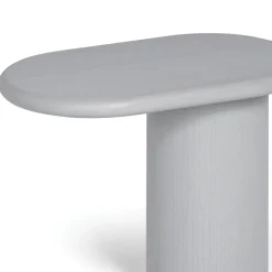 Cantilever S - Tavolo Laterale Ovale in Legno di Frassino Grigio
