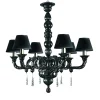 Capodimonte Lampadario a 6 luci nero con paralumi