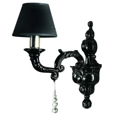 Capodimonte 1 luce nera con paralume