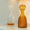 Caraffa in cristallo trasparente incisa a mano Grecale