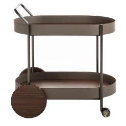 Carrello Bar Route in Noce Canaletto Marrone