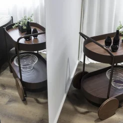 Carrello Bar Route in Noce Canaletto Marrone