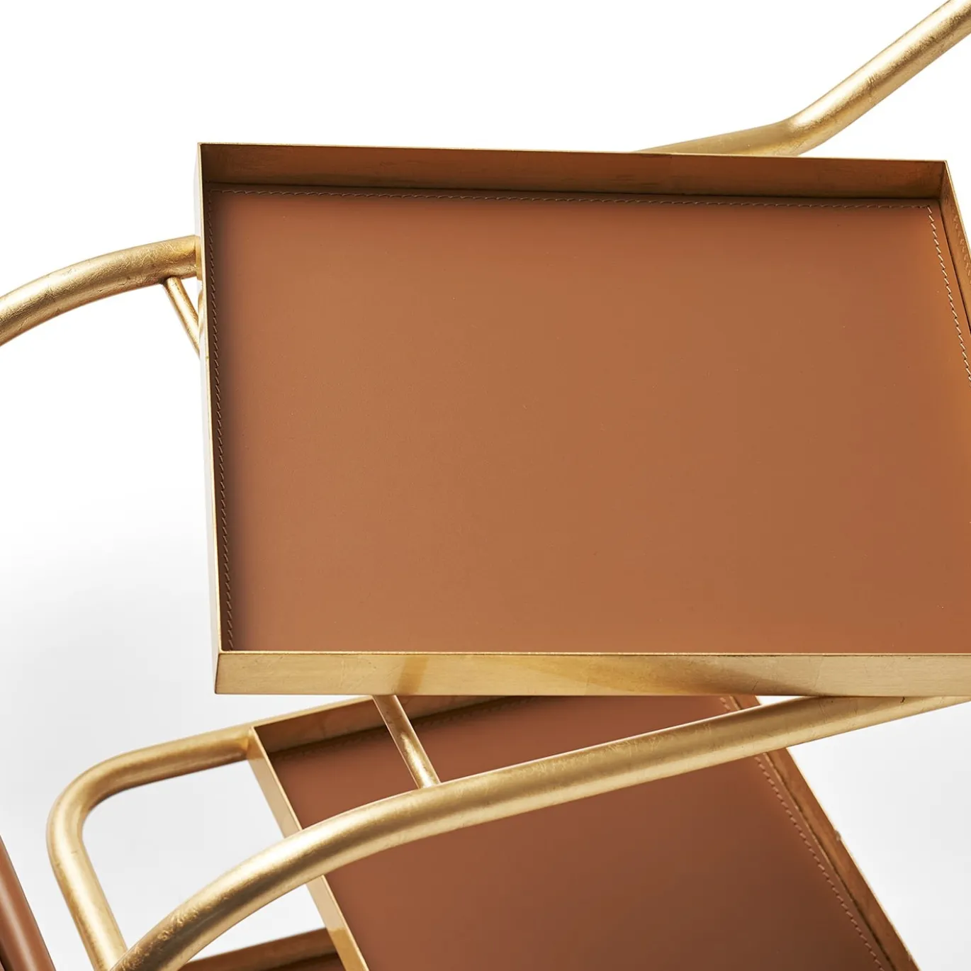 Carrello da bar con ruote in foglia d'oro Zenzero di Sameer Alameen