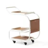 Carrello da bar con ruote Zenzero White di Sameer Alameen