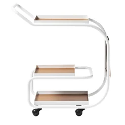Carrello da bar con ruote Zenzero White di Sameer Alameen