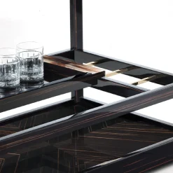 Carrello da bar in legno di ebano