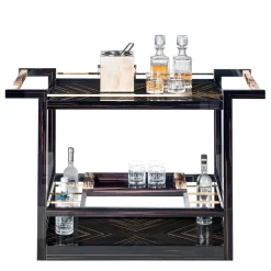Carrello da bar in legno di ebano