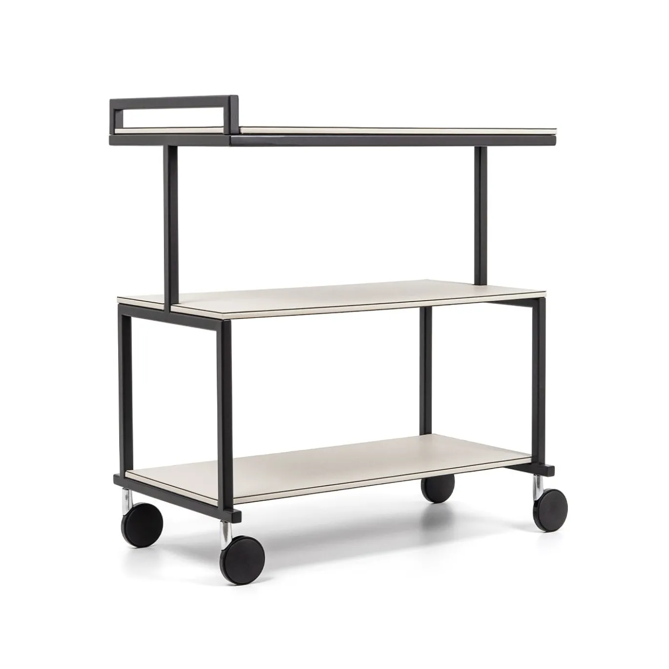 Carrello da Portata Albert in Pelle Bianca