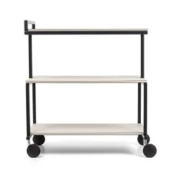 Carrello da Portata Albert in Pelle Bianca