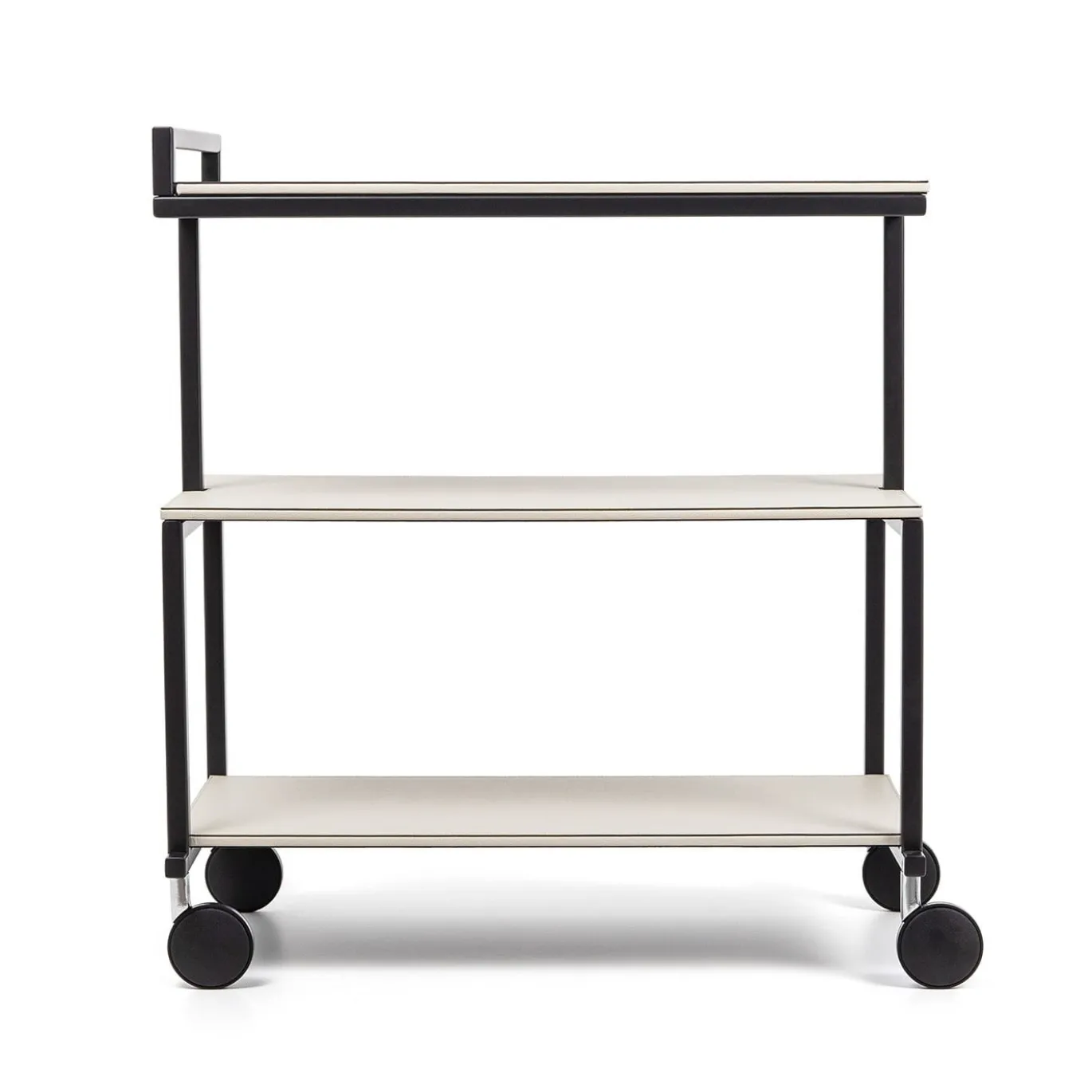 Carrello da Portata Albert in Pelle Bianca