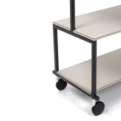 Carrello da Portata Albert in Pelle Bianca