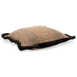 Carrè Marrone Animalier Cuscino Quadrato con Bordo in Velluto