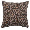 Carrè Marrone Cuscino Quadrato Jacquard Leopardo