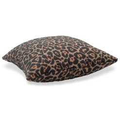 Carrè Marrone Cuscino Quadrato Jacquard Leopardo