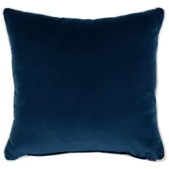 Carrè Pied de Poule Cuscino Quadrato in Tessuto Jacquard Blu e Bianco
