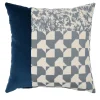 Carré T Blu Pied-de-Poule Cuscino Quadrato