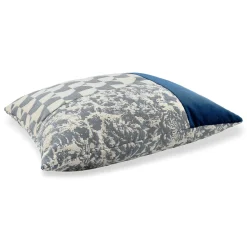 Carré T Blu Pied-de-Poule Cuscino Quadrato