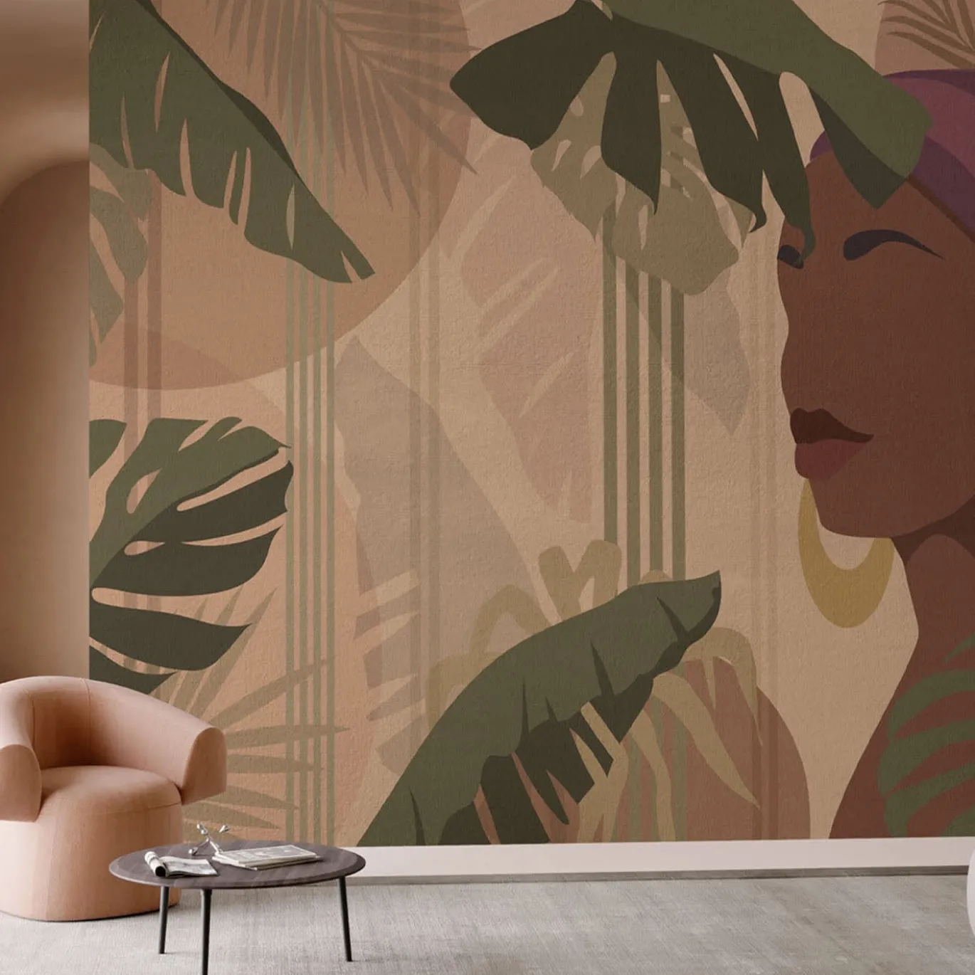 Carta da parati artigianale Ambra Beige con texture
