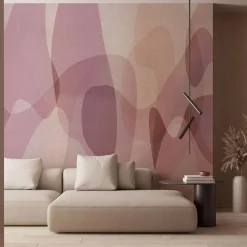 Carta da parati a trama rosa scuro della collezione Flo di Karim Rashid